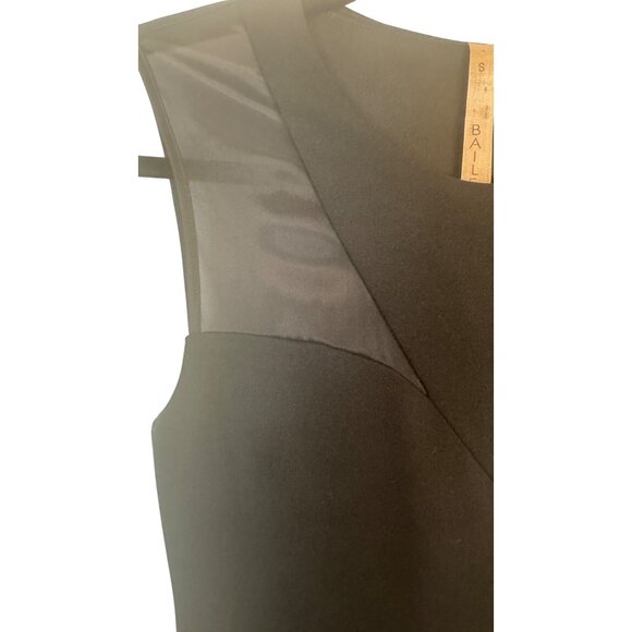 Bailey 44 Small Black Sleeveless Sheath Dress Sheer Mesh Panels - Picture 15 of 16